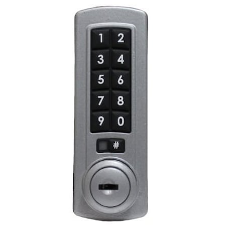 Gemini Electronic Keypad Combination Cabinet Lock Silver Vertical